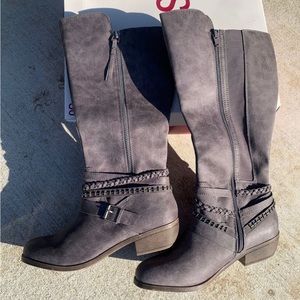 Grey Tall Boots